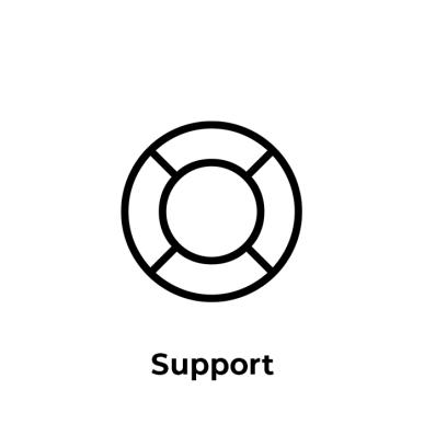 Ikon - support - sort hvid